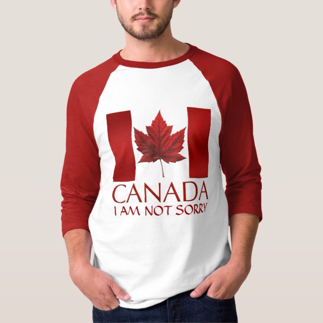 T-shirt Bandeira do Canadá de homens Baseball Jersey Descu (Frente)