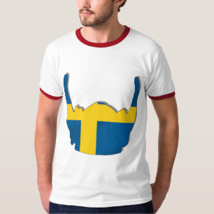 T-shirt Bandeira do capacete de Viking do sueco de