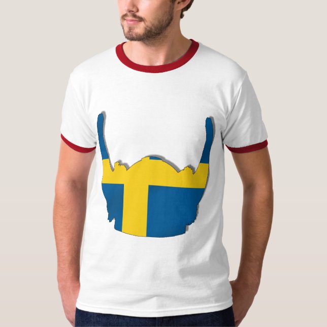 T-shirt Bandeira do capacete de Viking do sueco de (Frente)
