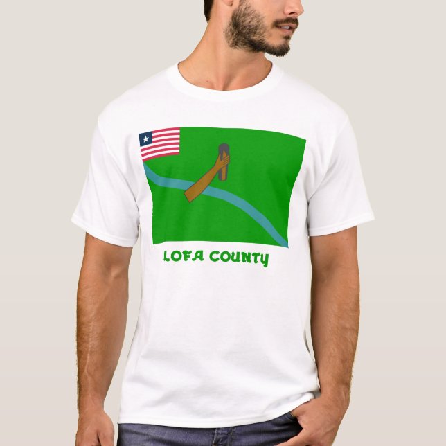 T-shirt Bandeira do condado de Lofa com nome (Frente)
