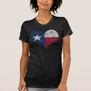 T-shirt Bandeira do Estado de Vintage do Texas Heart