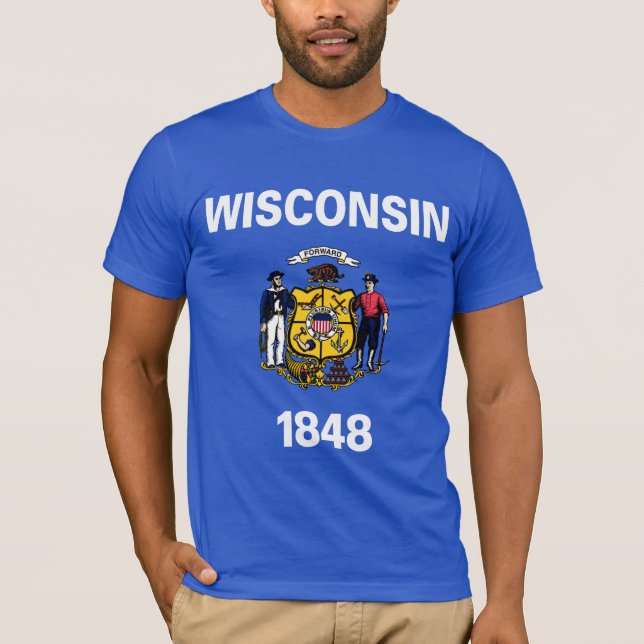 T-shirt Bandeira do estado de Wisconsin (Frente)