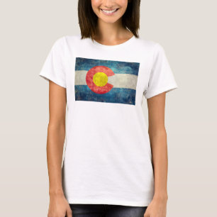 T-shirt Bandeira do Estado do Colorado com visão retrorref
