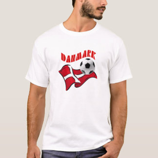 T-shirt Bandeira do fudbold do futebol de Danmark da