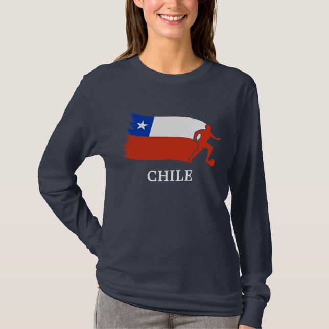 T-shirt Bandeira do futebol do Chile (Frente)
