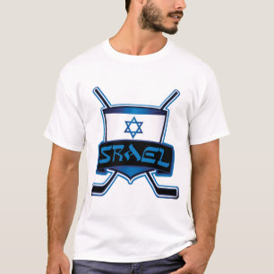 T-shirt Bandeira do hóquei em gelo de Israel