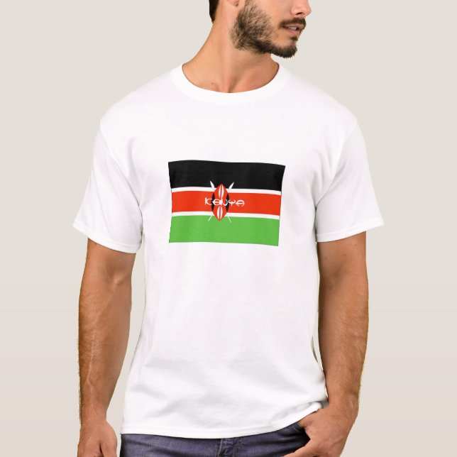 T-shirt Bandeira do Kenyan (Frente)