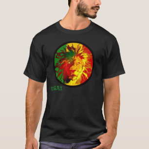 T-shirt bandeira do leão da reggae do rasta