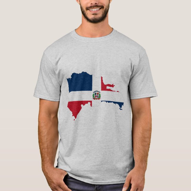 T-shirt Bandeira do mapa da República Dominicana (Frente)