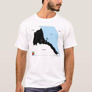 T-shirt bandeira do mapa político do país eritrea