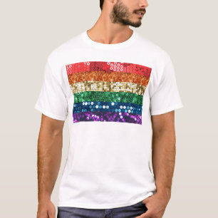 T-shirt bandeira do orgulho do sequin