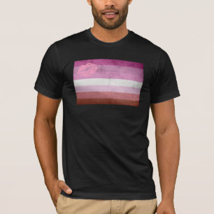 T-shirt Bandeira do Orgulho Lésbico de Batom