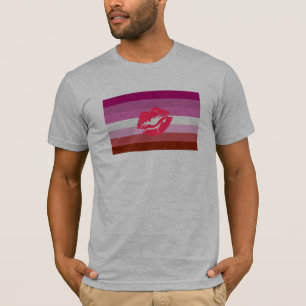 T-shirt Bandeira do Orgulho Lésbico de Batom