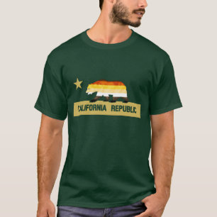 T-shirt Bandeira do Orgulho Urso da Califórnia Urso