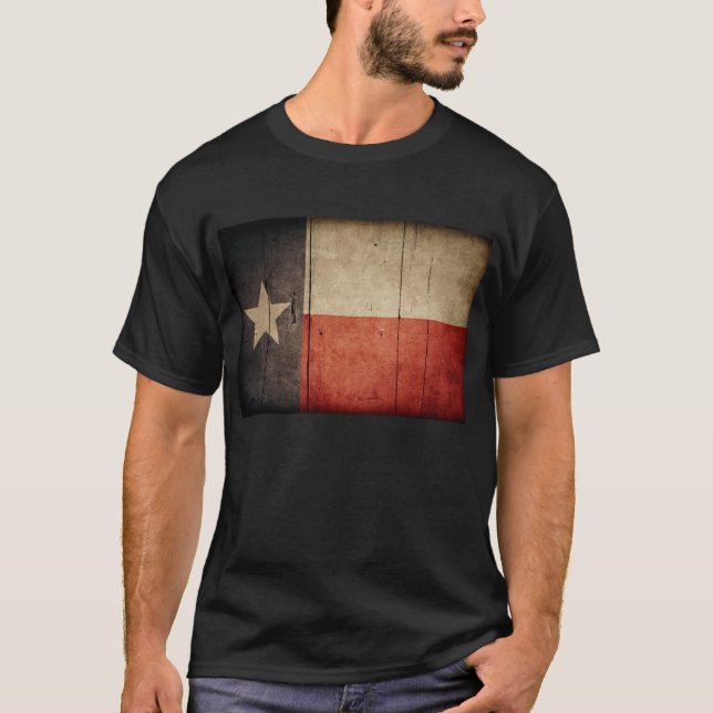 T-shirt Bandeira do Texas de madeira robusta (Frente)