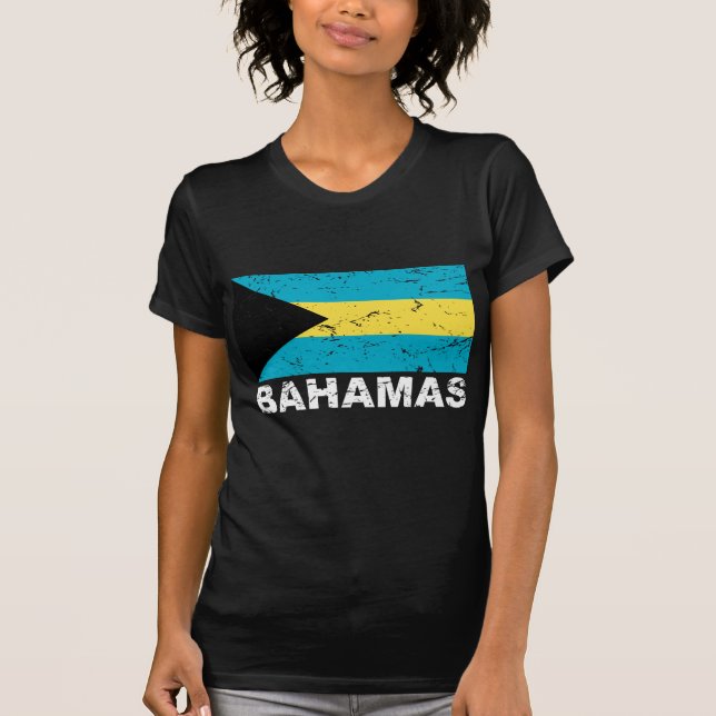 T-shirt Bandeira do vintage de Bahamas (Frente)
