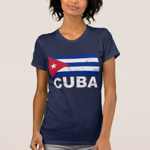 T-shirt Bandeira do vintage de Cuba