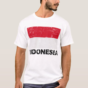 T-shirt Bandeira do vintage de Indonésia
