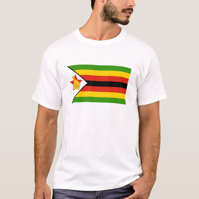 T-shirt Bandeira do Zimbabué (Frente)
