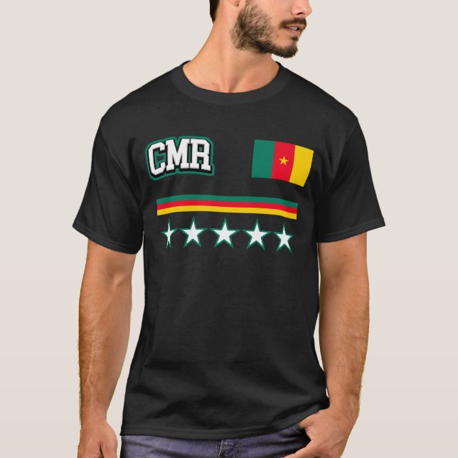 T-shirt Bandeira dos Camarões (Frente)