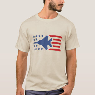T-shirt Bandeira dos Estados Unidos azul vermelha do aviã