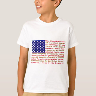 T-shirt Bandeira dos EUA americanos com palavras a