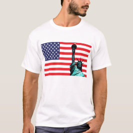T-shirt Bandeira dos EUA e Estátua da Liberdade