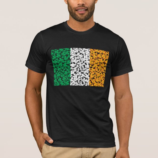 T-shirt Bandeira dos Shamrocks da Irlanda (Frente)