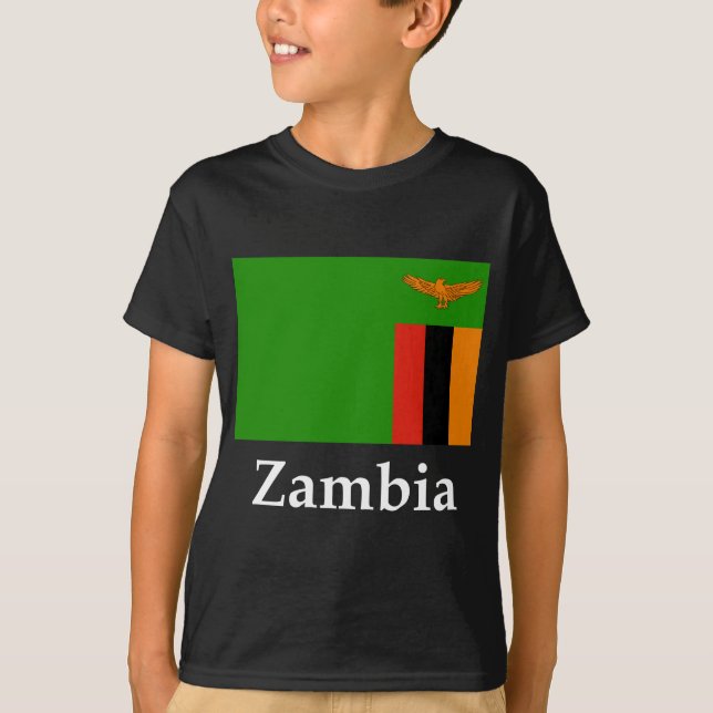 T-shirt Bandeira e nome da Zâmbia (Frente)