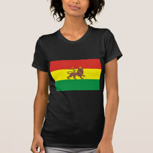 T-shirt Bandeira etíope velha com o leão de Judah