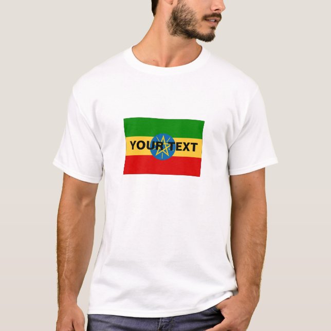 T-shirt Bandeira feita sob encomenda de Etiópia (Frente)