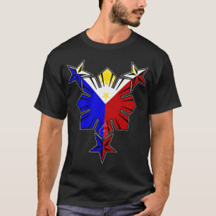 T-shirt Bandeira filipina Sun e estrelas