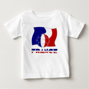 T-shirt Bandeira Francesa com Bola de Futebol
