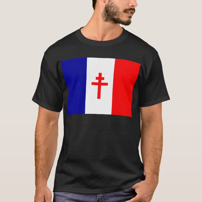 T-shirt Bandeira francesa livre das forças (Frente)