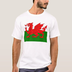 T-shirt Bandeira galesa Dragão vermelho galês