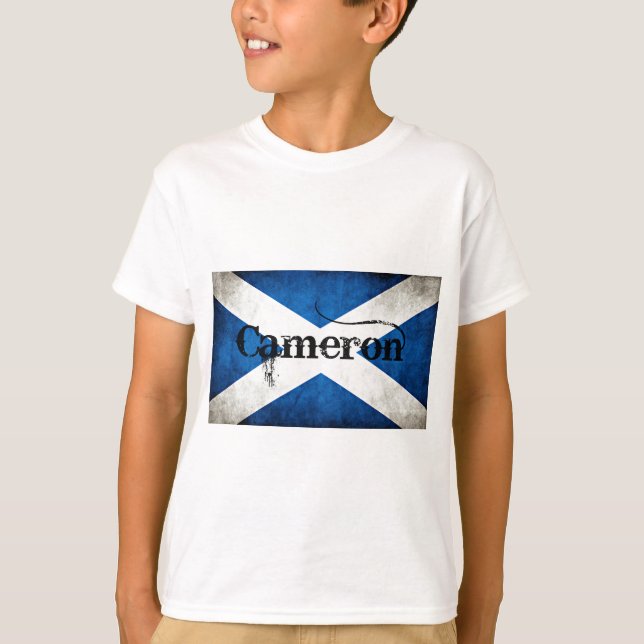 T-shirt bandeira grunge Cameron (Frente)