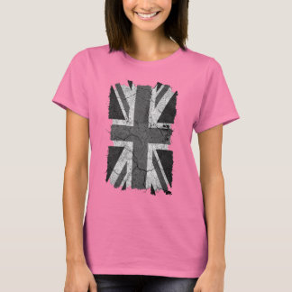 T-shirt Bandeira Grungy Monocromática do Reino Unido (Unio