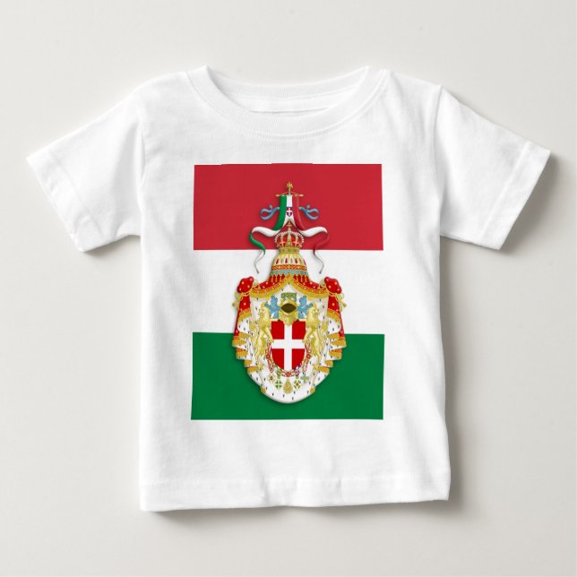 T-shirt Bandeira italiana com insígnia do Reino de Itália (Frente)