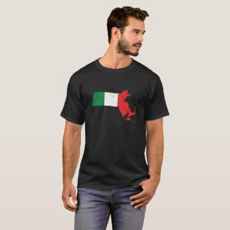 T-shirt Bandeira italiana sobre Massachusetts