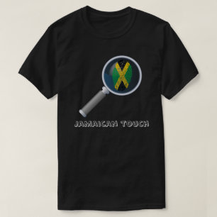 T-shirt Bandeira jamaicana da impressão digital do toque