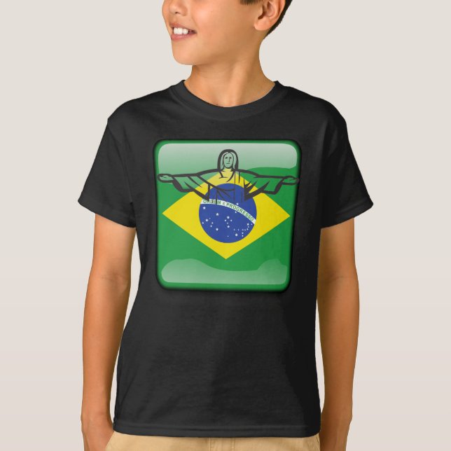T-shirt Bandeira lustrosa brasileira (Frente)