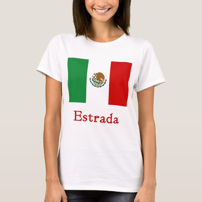 T-shirt Bandeira mexicana de Estrada (Frente)