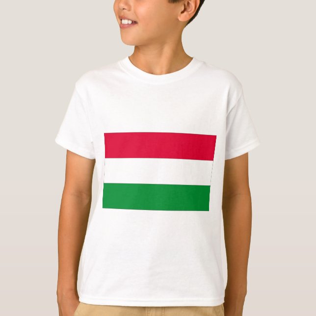 T-shirt Bandeira Nacional da Hungria (Frente)