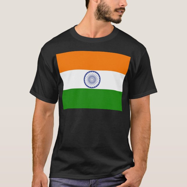 T-shirt Bandeira Nacional da Índia Ashoka Chakra (Frente)
