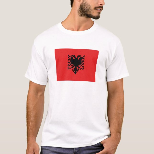 T-shirt Bandeira Patriótica Albanesa (Frente)