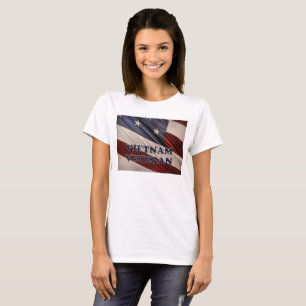 T-shirt Bandeira Patriótica Militar dos EUA Vietnã Veteran