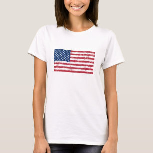 T-shirt Bandeira Pintada por Splatter dos EUA