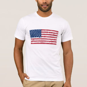 T-shirt Bandeira Pintada por Splatter dos EUA