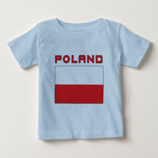 T-shirt Bandeira Polonesa com Polônia (Frente)