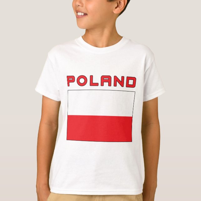T-shirt Bandeira polonesa com Polônia (Frente)